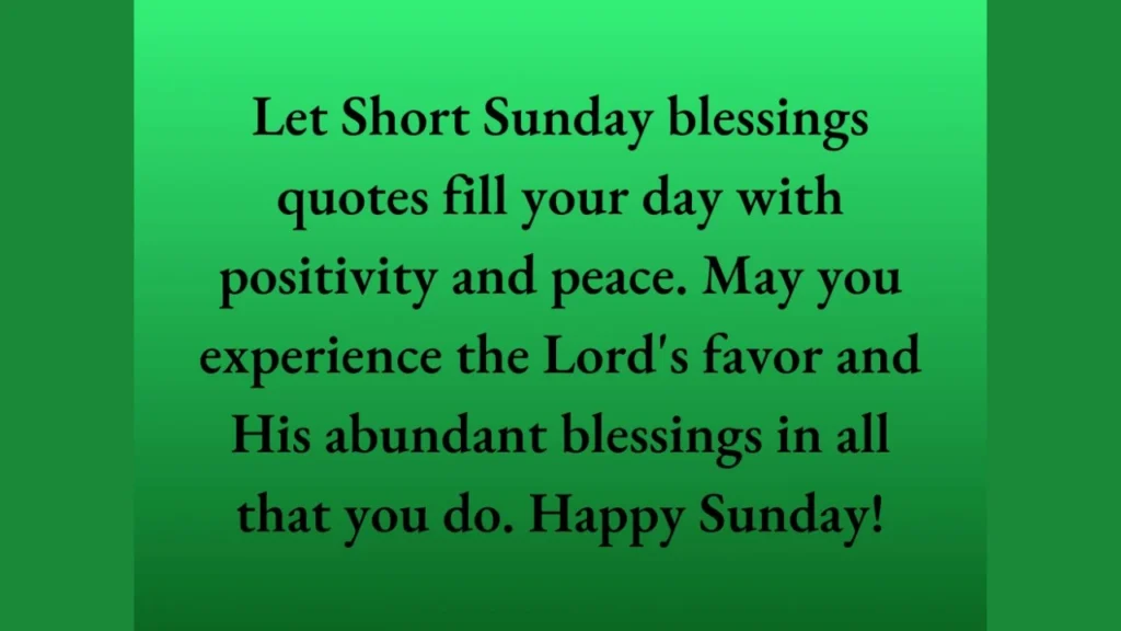 The Spiritual Meaning Behind Sunday Blessings
