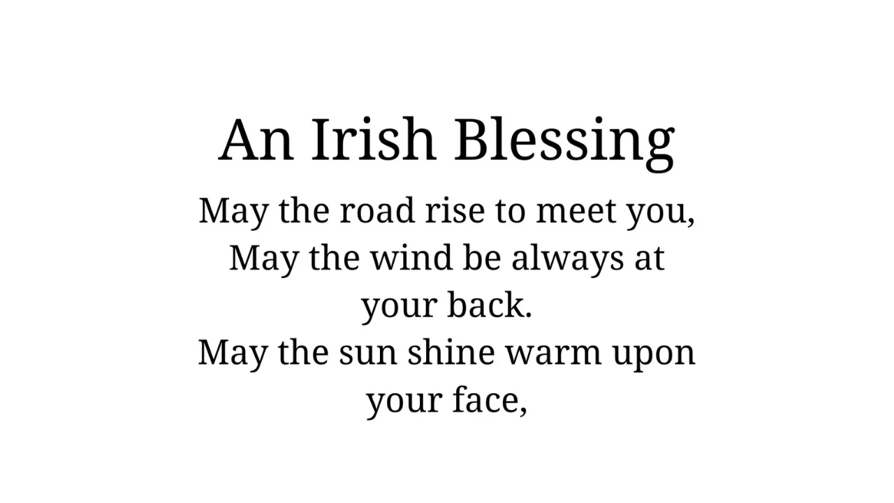 Irish Blessing May the Road