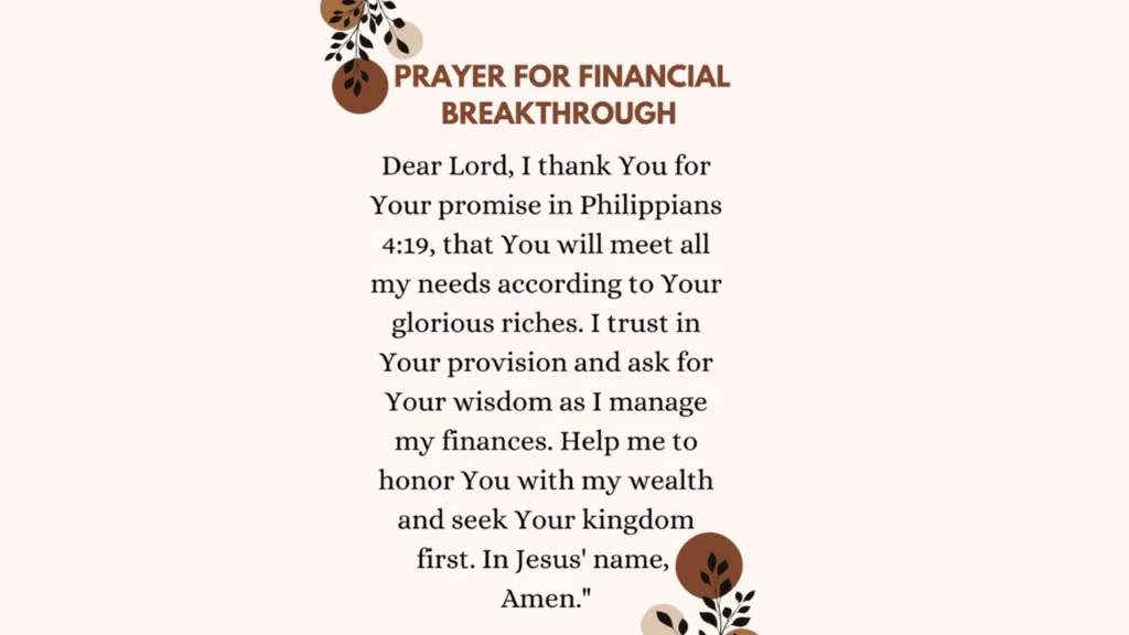 Prayer for Financial Blessing and Daily Stability