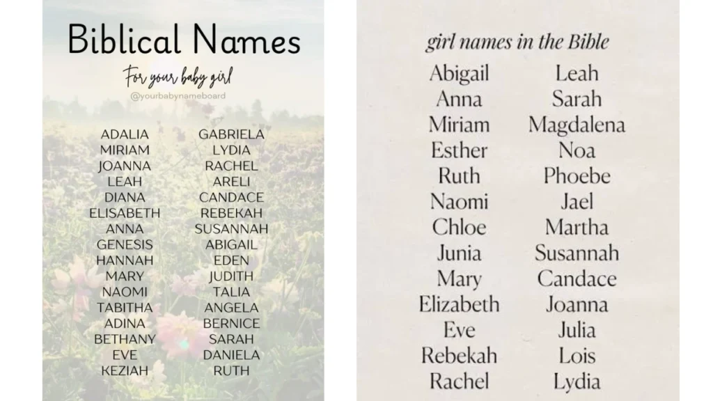 Popular Girl Bible Names and Their Meanings